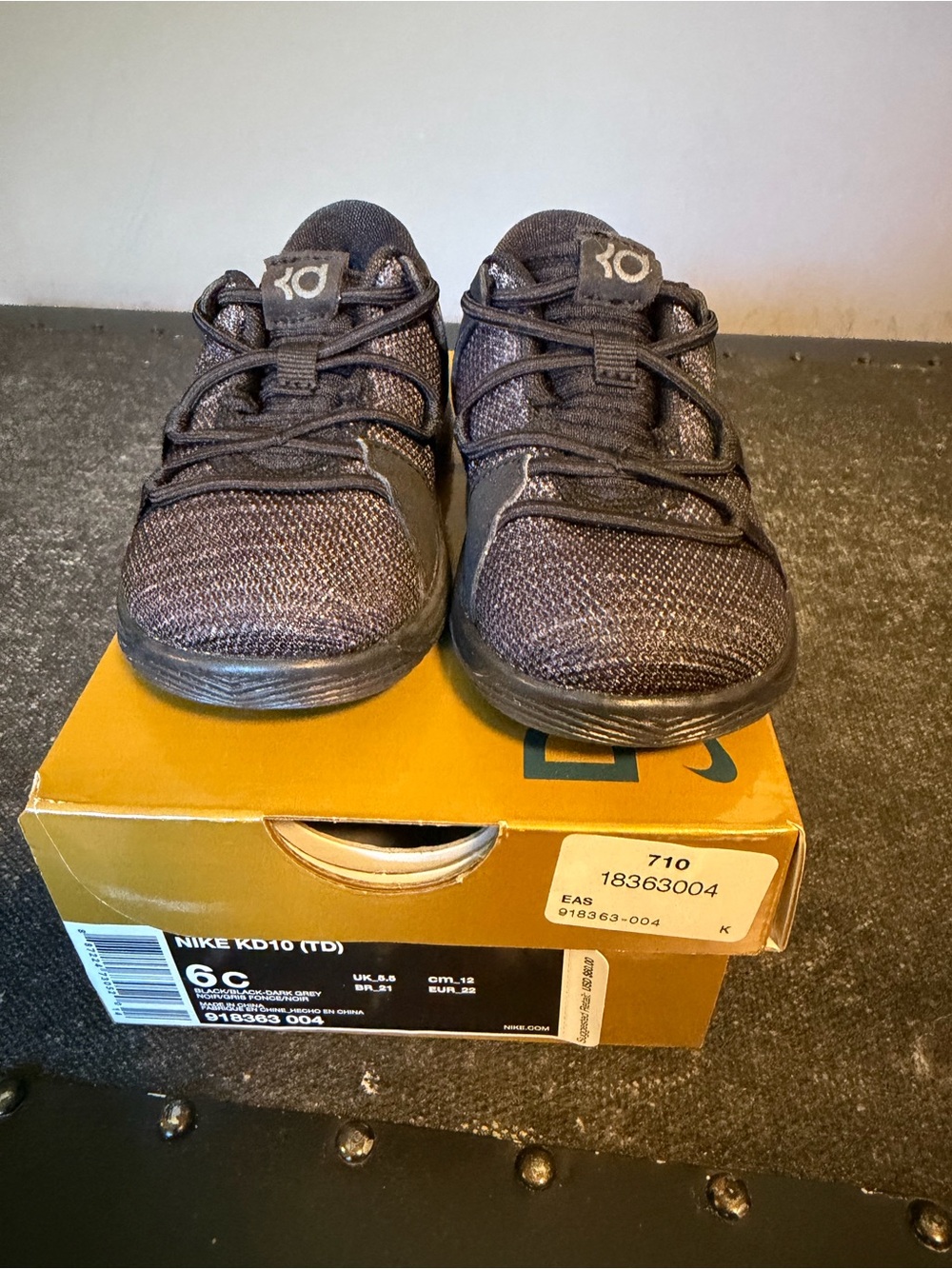 Nike Toddler Black Knit KD10 Basketball Sneakers